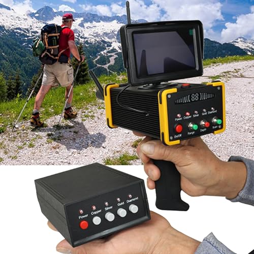 Long Range Gold Silver Gem Diamond Metal Detector for Treasure Hunting - 16M Depth, 100M Range, High Definition Screen, Ideal for Archaeology and Prospecting, Yellow