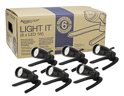 Aquascape 1 Watt LED Pond and Garden Spotlight Pack (Set of 6), Waterproof | 84045