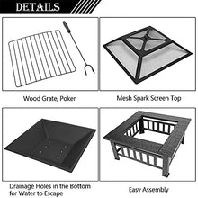 Garden Fire Pit Grill Bowl Grill Barbecue Rack Outdoor Fire Pit Garden Brazier Portable Courtyard Large Fire Bowl Cast Iron Fire Garden Outdoor for Patio Terrace Camping, Black 82x82x44cm (Bl
