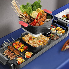 YYDS Hot Pot Non-stickcoating Barbecue Machine Shabu-Grilled Smoke Less Oil Electric Grilling Pan Hot Pot Barbecue Electric Grill (Color : Not Detachable)