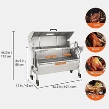 WACTO 50W 132LBS Roaster Spit Rotisserie BBQ Grill for Pig Lamb Chicken