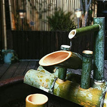 GenSDH Bamboo Frame Drip Car Flowing Water Landscape Bamboo Water Feature Fountain Outdoor Japanese Garden Feature Modern Decoration Handmade, 80Cm