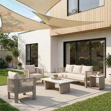 Zuo Sunlit Springs Sofa Gray, Beige Sofa, Modern Style, Patio Furniture, Outdoor Fabric, Seats up to 2, Aluminum, Outdoor Living, 59.1" W x 31.5" D x 32.3" H, Non-Stackable