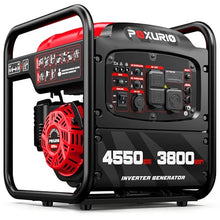 POXURIO 4550-Watt Portable Inverter Generator for Home Use, Open Frame Generator Gas Powered, Lightweight & Quiet for Home Use and Emergency Backup, EPA Compliant-Red