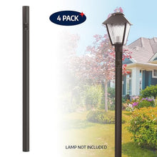 Solus 7-Foot Direct Burial Lamp Post – Outdoor Aluminum Light Pole with 120V Convenience Outlet – Fits Standard 3" Fixtures – Black, Bronze, or White – Made in USA, (Bronze, Set of 4)