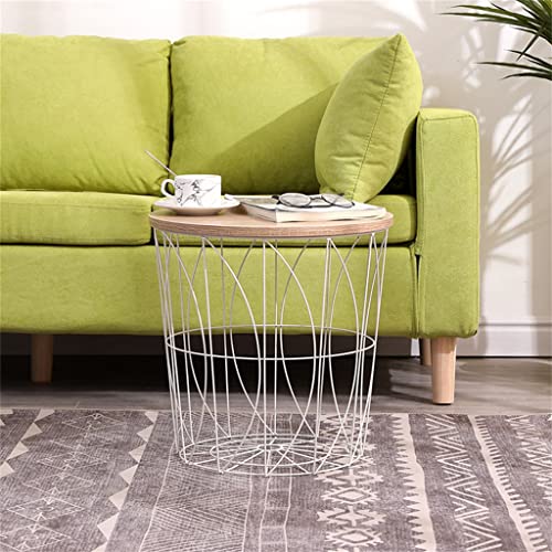 NRFJFOP Iron Side Table Small Coffee Living Room Sofa Round