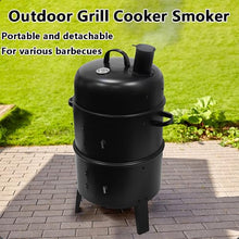 Charcoal BBQ Smoker, Outdoor Grill Cooker with Built-in Thermometer and Chimney, Vertical Smoker, Charcoal Grill, 2 Access Doors Smoker Grill For Outdoor Backyard Cooking Grilling Picnics