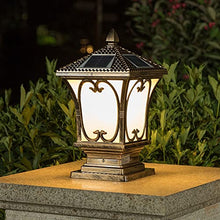 VELLOW Solar Post Lantern Light,Home Decorations Outdoor Column Lamp,LED Waterproof Warm White Exterior Post Lantern,Fence Lawn Solar Stigma Lamps Fixtures,for Garden Deck Patio