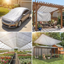 LCPEHGF Rectangle Sun Shade Sail 31' x 50, 95% UV Blockage, HDPE Sunshades for Outdoor Patio, Yard, Deck, Garden, Lawn, Permeable Awnings for Patio Shade with Reinforced Corners & Ropes (Aluminum)