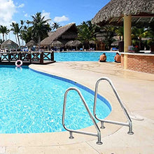 Sturdy Pool Safety Handrails Pool Handrails Swimming Pool Hand Rail, 304 Stainless Steel Silver Pool Handrail Easy Mount Hand Grab Rail - 250LBS Safety Load Capacity (1 pc)