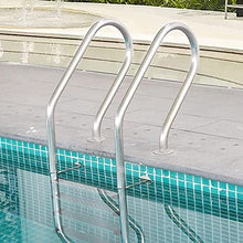 5 Step Stainless Steel in-Pool Ladder, In-Ground Pool Ladder W/Non-Slip Footstep, Entry and Exit System for In-Ground Swimming Pools, No Pre-Embedded