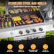 Electactic G41 Pro Gas Grill,Heavy-Duty Stainless Steel BBQ Grill,4 Burner Gas Grill with Side Burner,42000 BTU Propane Grill for Outdoor Cooking,Barbecue,Garden and Patio Backyard