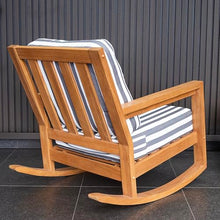Cambridge Casual Newport Deep Seating Rocking Chair with Stripe Cushion, Removable Cushion, Perfect for Poolside, Backyard, Balcony, or Sunroom