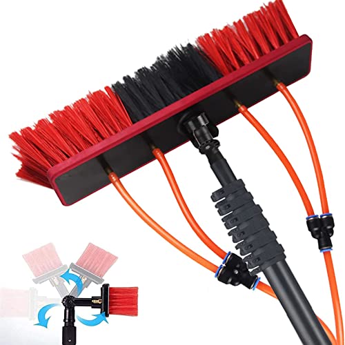 Water Fed Pole Kit Window Cleaning Pole Water Fed Telescopic Brush/Extendable Cleaner Conservatory Roof Suitable for Car Indoor Outdoor High Windows,5.4M/18FT-55cm