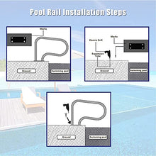 Pool Handrail Swimming Pool Handrail Quick Mount Base｜Stainless Steel Outdoor Stair Railing Handrails｜Pool Slides for Inground Pools Spa