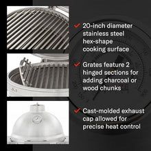 Blaze 20‑Inch Cast Aluminum Kamado Grill | Heavy-Duty 1″ Cast Aluminum Body | 20″ Hex Stainless Grates | Tongue‑and‑Groove Seal | BLZ‑20‑KAMADO