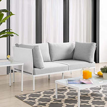 Modway Harmony Outdoor Patio Aluminum Loveseat White Gray