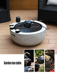 Garden Fire Pit Grill Bowl Grill Barbecue Rack Outdoor Fire Pit Garden Wood Burning Fire Pit BBQ Grill Table - 23“, Outdoor Wood Burning Fire Bowl with Spark Screen Cover and Poker