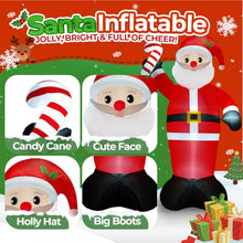 12FT Christmas Inflatable Outdoor Decoration, Santa Christmas Inflatable with Build-in LEDs for Xmas Party Outdoor Yard Garden Lawn Winter Decor