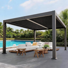 Louvered Pergola12x16FT Louvered Pergola, All-Aluminum Adjustable Roof, Reinforced Frame, Integrated Drainage, Weather Resistant Outdoor Gazebo for Patio, Deck, Backyard, Garden - Grey