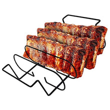 Rib Racks BBQ Rib Rack for Gas Smoker or Charcoal Grill - Non Stick Standing Rib Rack for Grilling & Barbecue