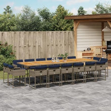 XHNIFBN 17 Piece Patio Dining Set Gray PE Rattan Table and 16 Chairs