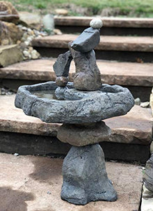 Athena Garden Inc. Natural Rock Balancing Bird Bath Sculpture