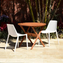 Urban Elements Melbourne 3-Piece Patio Furniture Set | Solid Wood | Backyard Furniture, Outside Table and Chairs, Round Outdoor Bistro Set, White