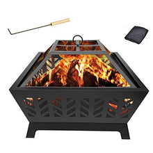 KOMFGT Outdoor Fire Pits,with Fireplace Poker 26 Inch Fire Bowl,Portable Wood Burning Fire Pit