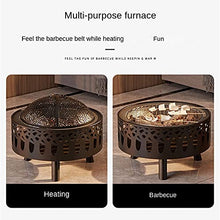 Garden Fire Pit Grill Bowl Grill Barbecue Rack Outdoor Fire Pit w/Spark Screen,Large Bonfire Wood Burning Firepit Bowl Farmhouse Decorations Fireplace Heating Basin for Outdoor Backyard
