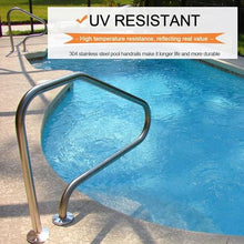 Outdoor Pool Handrail, Stainless Steel 3-Bend Hand Rails Swimming Pools Non-Slip Stairs Railing Safety Entry Aid Grab Handle for Spa Water Park Safety