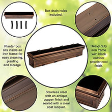 H Potter Window Box Planter with Brackets - 48" Copper Finish