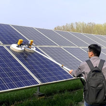 Laohucai Electric Fed Solar Panel Cleaning Kit, Telescopic Water Solar Panel Cleaning Brush, 360° Rotatable Double-headed Brush Design, for RV, Windows, Swimming Pool, Billboards(3.5m)