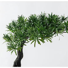 Artificial Bonsai Artificial Bonsai Tree New Chinese Style Green Simulation Welcome Pine Bonsai Tree Living Room Office Desktop Decoration Green Fake Tree for Home Office