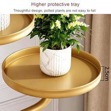 ARTUNV Tall 6 Tier Corner Plant Stand With Wheels, Sturdy Metal Flower Shelving Unit For Multiple Pots(Color:White)