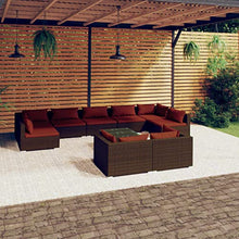 WEHUOSIF Garden Lounge Set Brown Poly Rattan Cinnamon Red