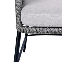 Armen Living Koala and Calica 5 Piece Dining Set Dark Eucalyptus and Grey Rope