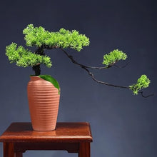QWERAXZG Imitation Welcome Pine Bonsai Decoration Ceramic Vase Set Living Room Fake Flower