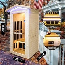 ToTibuy Outdoor Infrared Sauna Finland Spruce Wood Color
