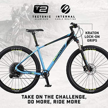 Mongoose Tyax Expert Mountain Bike 29-Inch Wheels Tectonic T2 Aluminum Frame Hydraulic Disc Brakes Mens Large Black/Blue