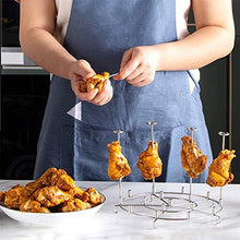 HIONJIN Kitchen Air Fryer Rack Accessories BBQ Grill Tray Basket Stand Roasting Meat Food Holder Tool