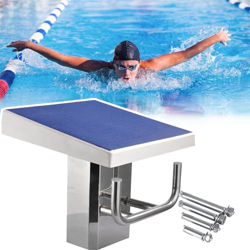 Diving Boards with Stainless Steel Base, Swimming Pool Equipment, Diving Board Made of 304 Stainless Steel with Non-slip Surface, Including 15° Incline, Load Capacity 250 Kg / 550 Lbs,Upgraded