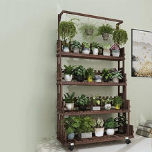 RWGOVLU Plant Stand Modern Plant Trellis Simple Retro Wooden Flower Stand Easy To Install Flowerpot Stand Classical Ladder Plant Holders For Outside Living Room Patio Balcony Pla