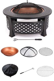BBQ Grill Outdoor Outdoor Fire Pits Fire Basket Outdoor Barbeque Grill CharCast Iron Barbecue Stand Bowl Camping Picnic Outfire Wood Log Burner Heater Outdoor Stove Garden Dining