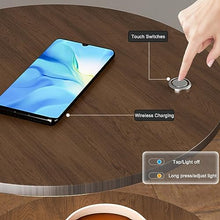TQQEPOOL End Table with Lamp,Floor Lamp with Table Attached,Rustic Bedside Nightstand with Drawer and Wireless Charging for Bedroom,Living Room (Color : C, Size : 60 * 36cm)