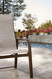 Winston Seagrove II Ultra High Back Patio Dining Chairs Set of 2 Sunbrella Pueblo Dune Fabric