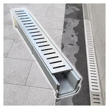YXEDPBF 2439in Linear Drain ChannelStainless Steel Cover Removable Trench Drain System for Efficient Water Management (100x16x20cm) Ideal for Showers & Outdoor Use
