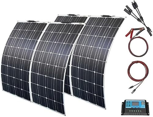 KZZAAO 1600 Watt Solar Panel Kit, 4Pcs 400W Flexible Solar Panel with Charge Controller, Lightweight Portable Monocrystalline Photovoltaic Panels