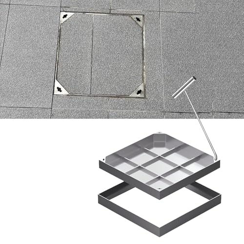 WXPWAMZ 70x90 cm Stainless Steel Inspect Cover 2.6 Ton Load Capaci Metal Access Panel for Driveways Patios and Streets