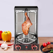 Shawarma Gyro Grill Meat Maker, Vertical Rotisserie Grill, Electric Turkey Stainless Steel Grill, 2 Burner Rotisserie Grill Cooking